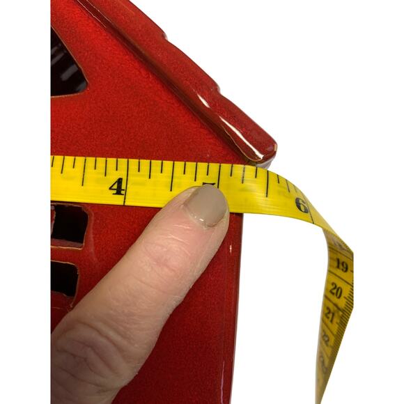 House Ceramic Pottery Redware Votive Candle Lantern Holder - Picture 9 of 9